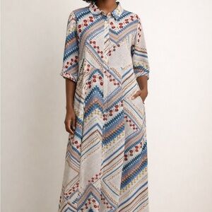 ODDY Chevron Patterned Maxi Dress